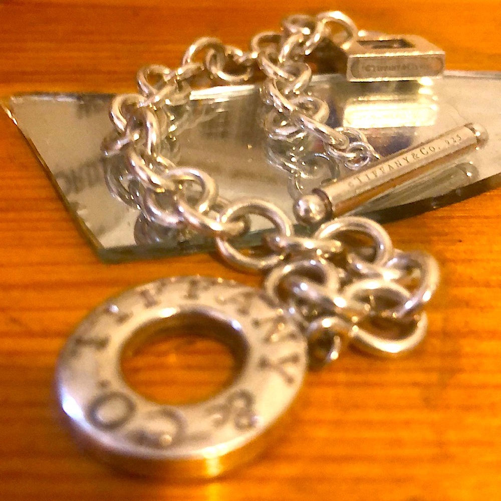 Tiffany & Co Sterling Silver Chain Bracelet. Very Clean, Very Real, for name “C”